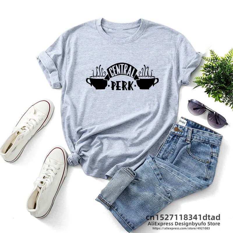 Central Perk Friends TV Show Summer T-shirt Women Short Sleeve Graphic Tee Shirt Casual Round Neck Female Print Tshirt