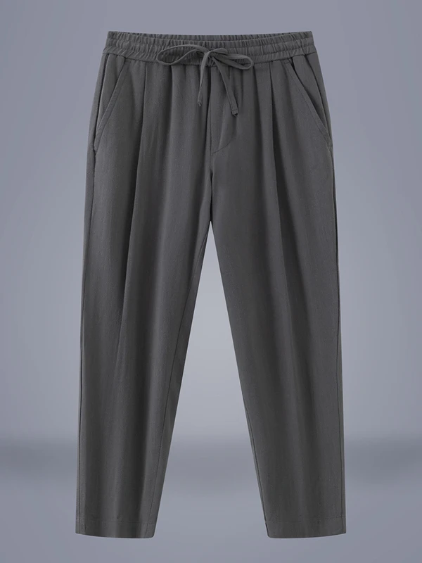 

Новые летние мужские повседневные брюки свободного кроя, драпированные, удобные, зауженные, укороченные (до щиколотки), из тонкого дышащего льна, молодежные, модные