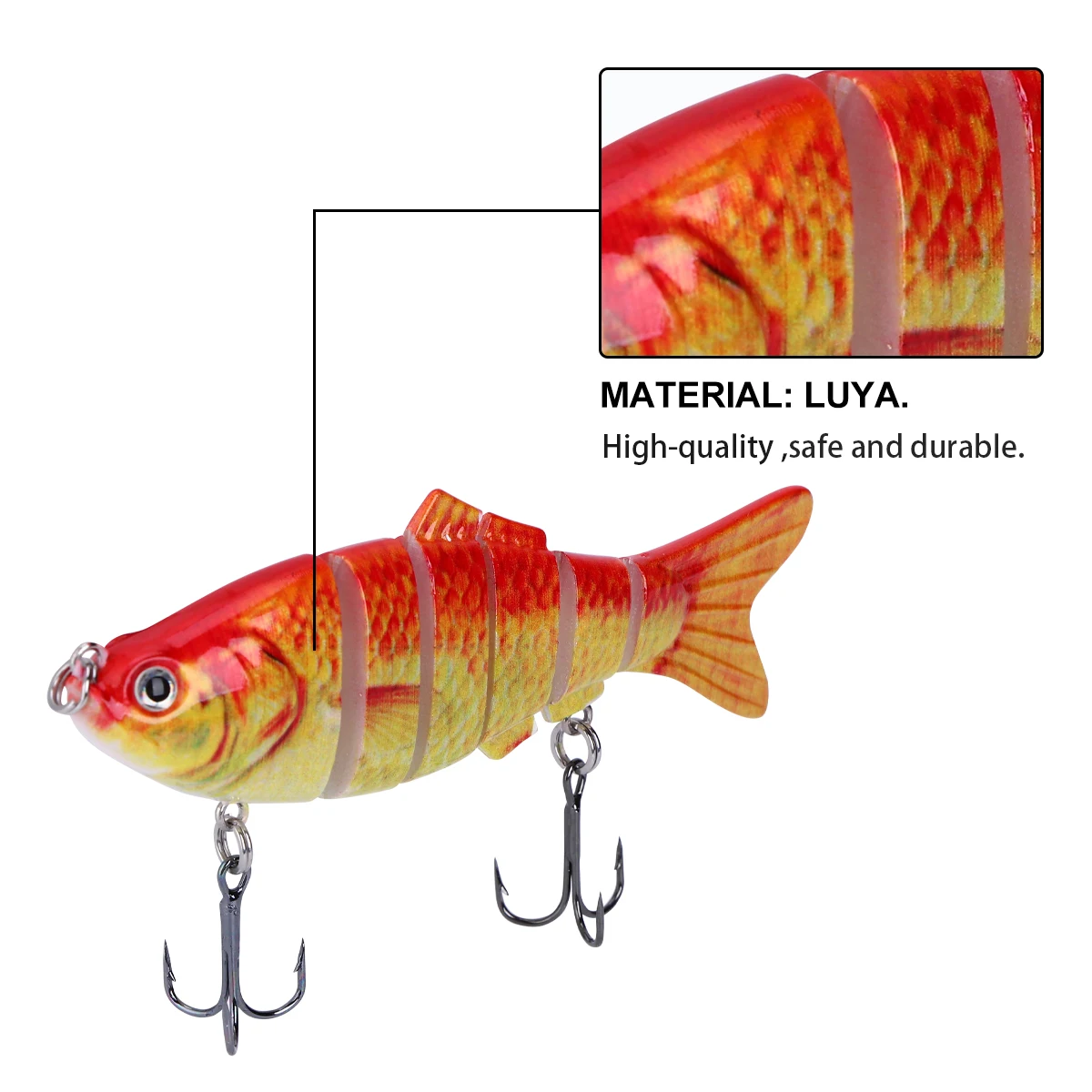 

Lifelike Fishing Baits Multi Joint Fish Shape Lures Safe DurableFish Bait for Carp Silver Bass Ocean Boat Lake River Reservoir