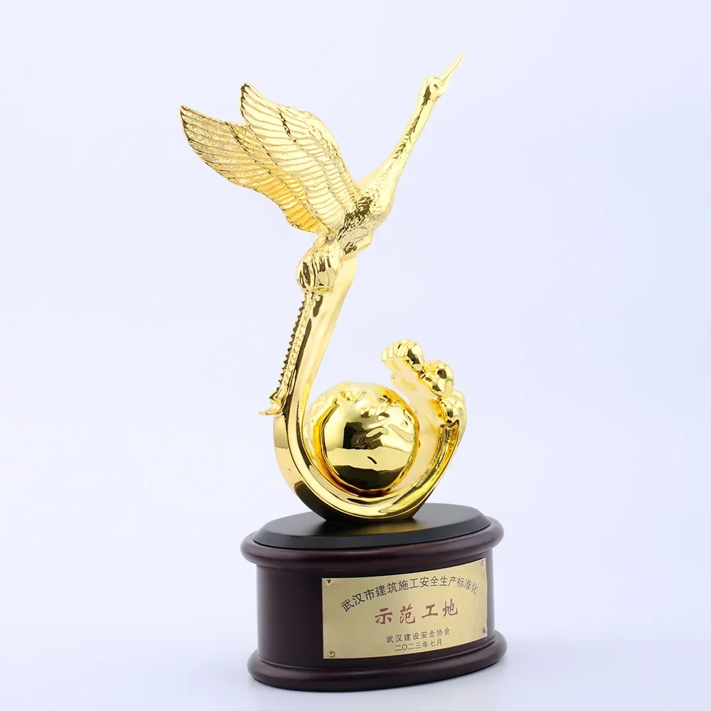 Architectural Engineering Trophy Yellow Crane Tower Cup Decoration Award Metal Trophy Creative Golden Eagle Award Holder