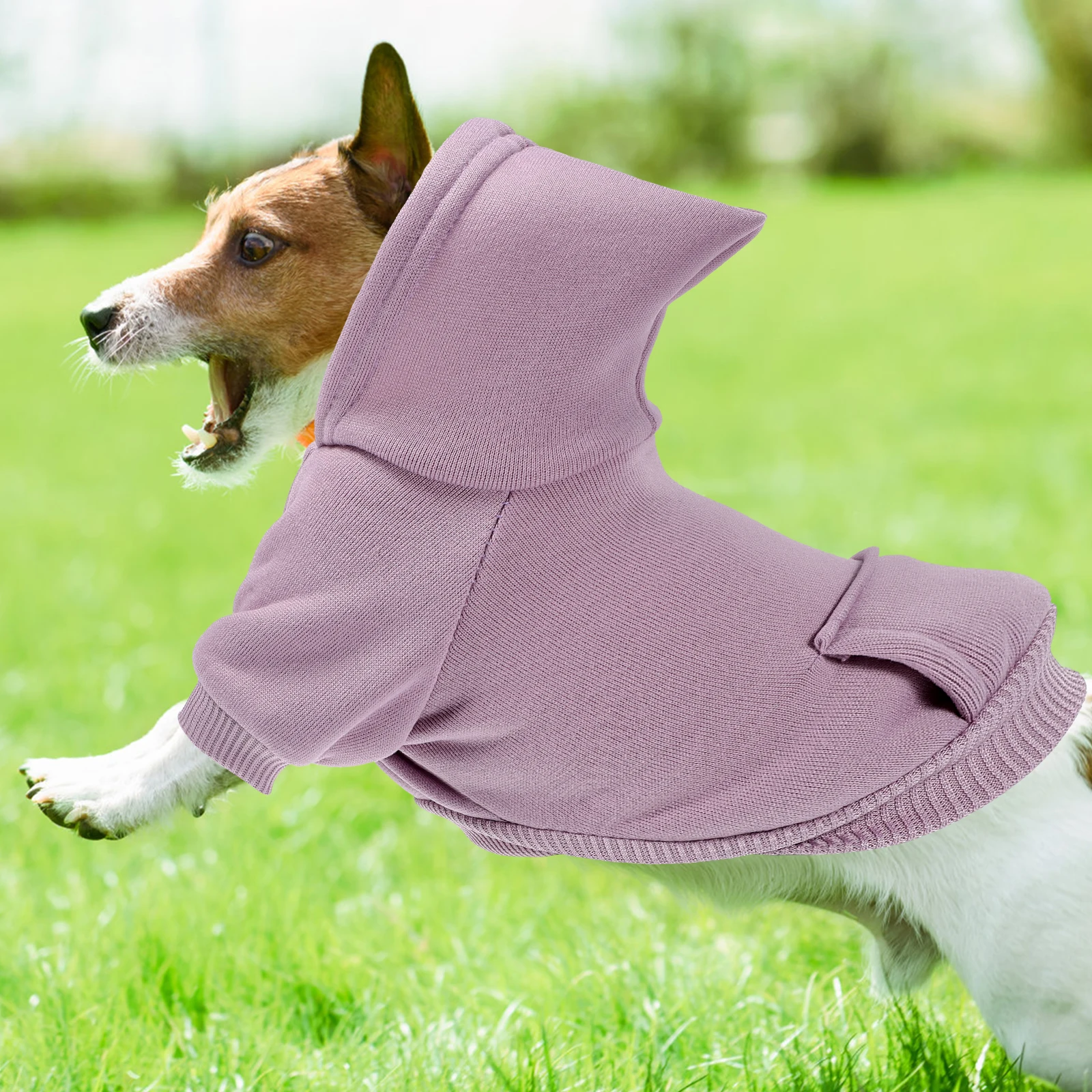 

Puppy Hoodie Dog Sweatshirt Warm Cotton Winter Clothes Purple XS Size Soft Stylish Windproof Outwear Pet Clothing Cool Lovely