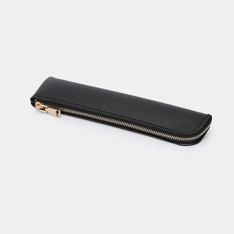 Imagem -05 - Mini pu Leather Small Pen Bolsa Pen Sleeve Papelaria Fountain Pen Holder Case Zipper Pencil Pouch Material Escolar Estudante