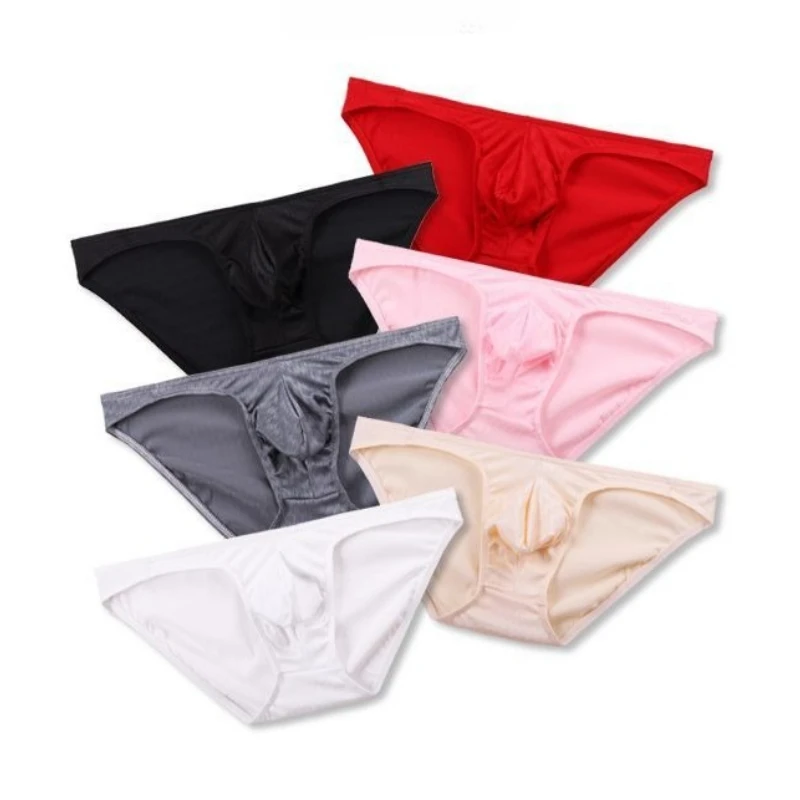 Men's Underwear Sexy Silky Comfortable Soft Sexy Briefs Breathable Low Waisted Triangle Pants Mens Panties Gay Underwear