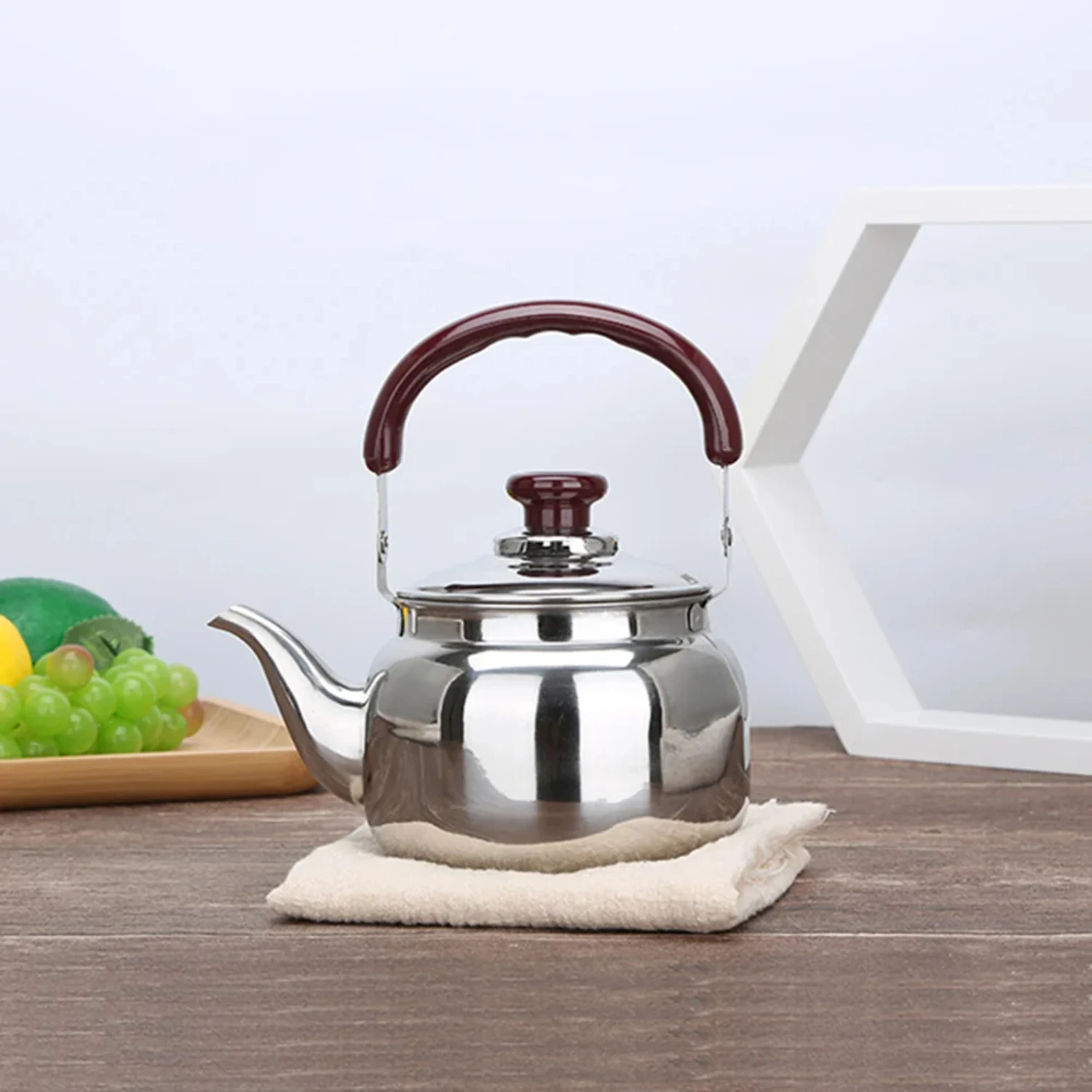 Stylish Stainless Steel Stovetop Tea Kettle with Cool Handle | Whistling Water Kettle for Stove Top | Compact Small Tea Pot for 