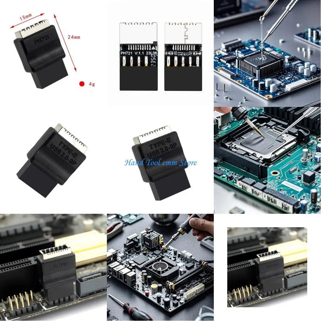 

H37F USB 2.0 9Pin to Type E Header Adapter for Mainboard with Type E Female Panel