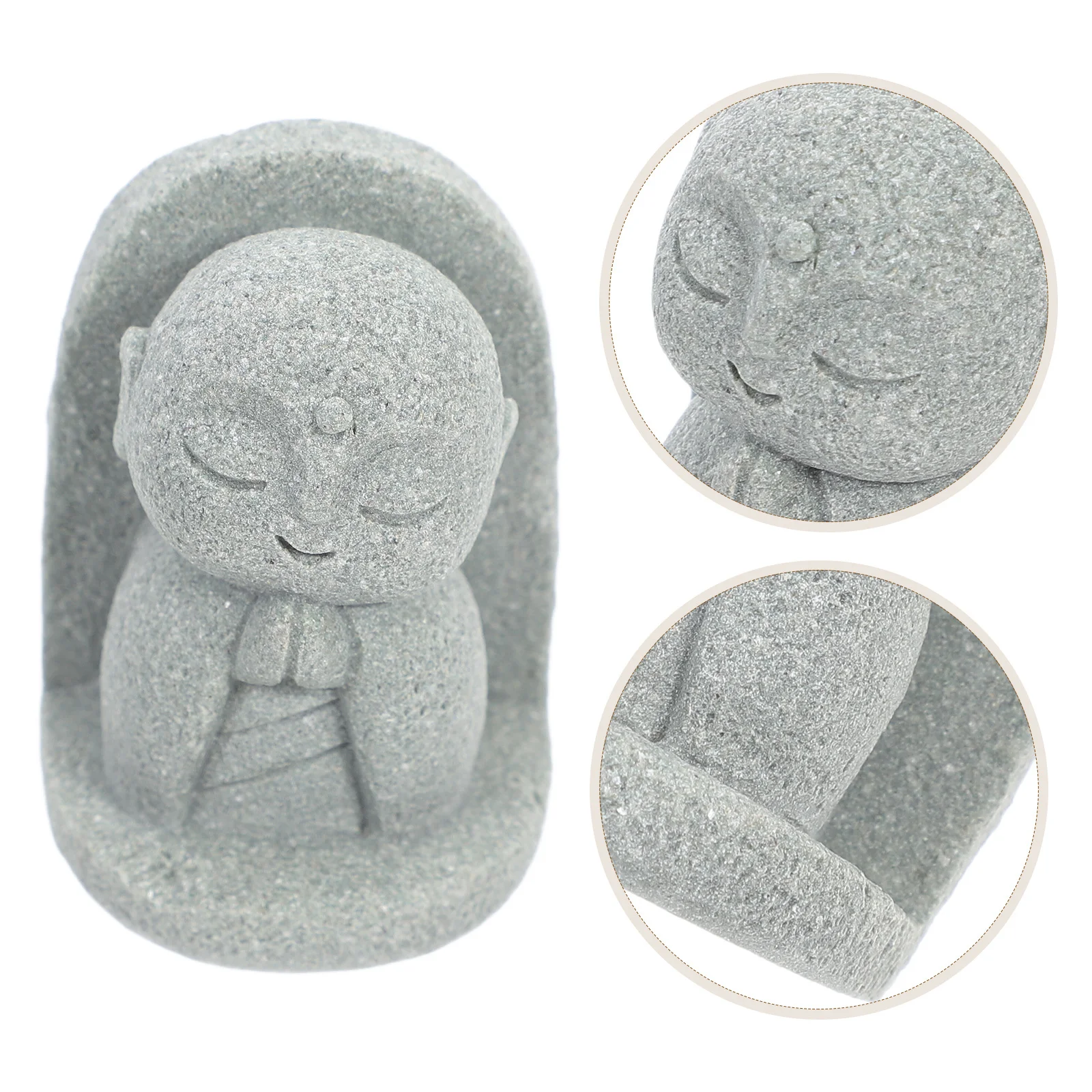 

Mini Jizo Statue Japanese Stone Buddha for Space Meditation Corner Garden Patio Feng Shui Decoration Art
