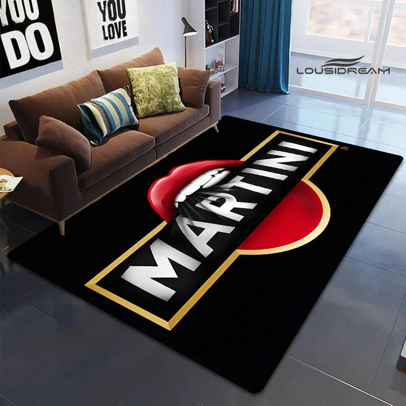 Martini logo printed carpet  living room bedroom beautiful carpet non-slip doormat photography props kawaii rug birthday gift