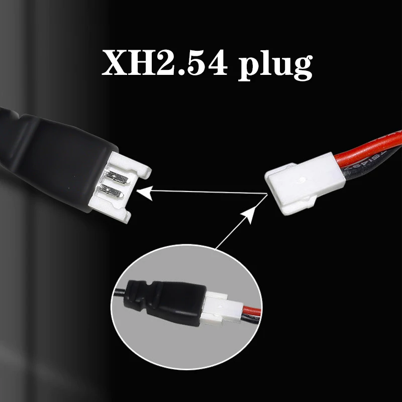 شاحن بطارية ليثيوم USB ، 3.7 فولت ، 500mA ، XH2.54 ، JST ، قابس SM-2P ، لعبة كهربائية ، كابل شحن USB