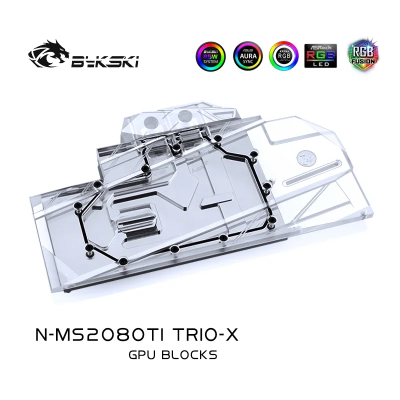 

Использование водяного блока Bykski для MSI RTX2080TI GAMING X TRIO (V371-026R)/медный радиатор с полной крышкой/подсветка RGB SYNC N-MS2080TI TRIO-X
