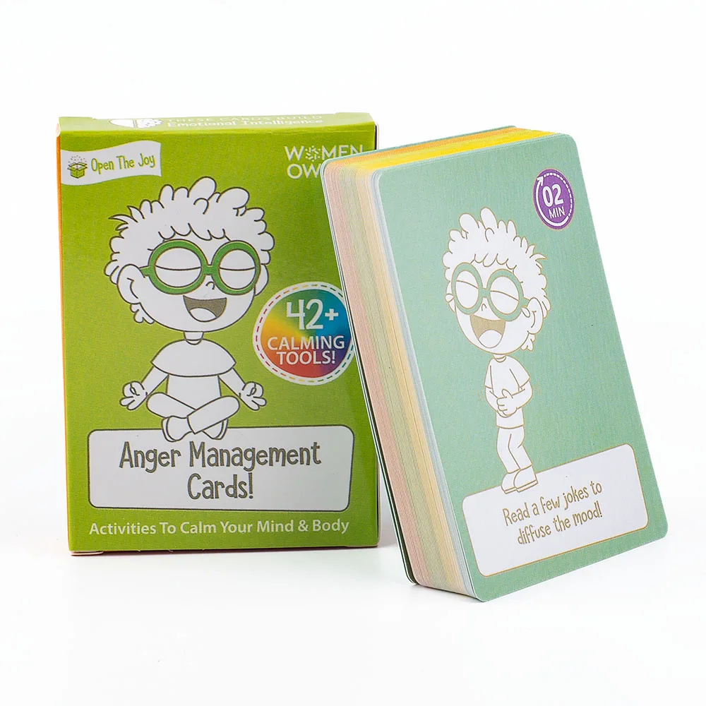 Cartes de gestion de la colère apaisantes 42+ outils Jeu de société amusant pour enfants et adultes, par une entreprise féminine, version anglaise