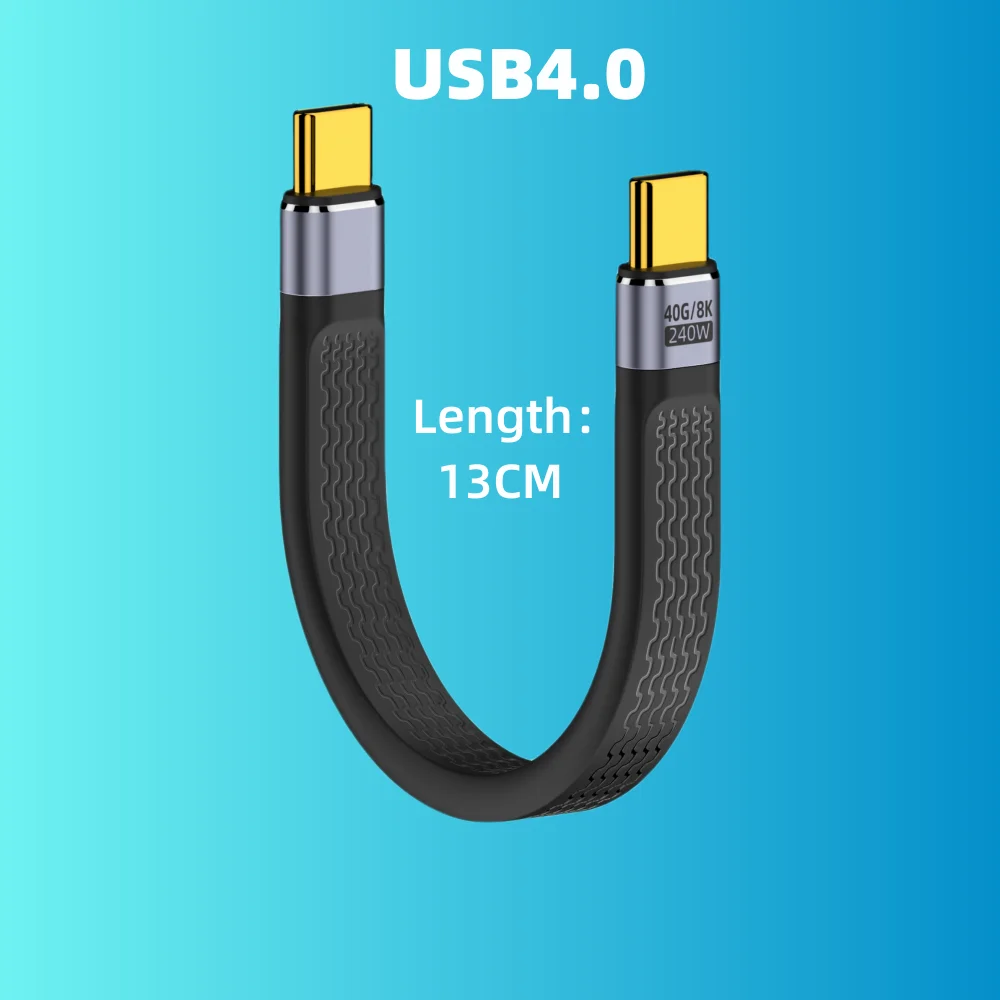 PD240W USB 4.0 FPC Cable 5A Fast Charging USB C to Type C Cable Thunderbolt 3 40Gbps 8K 60Hz Portable Fully Function Data Cabel