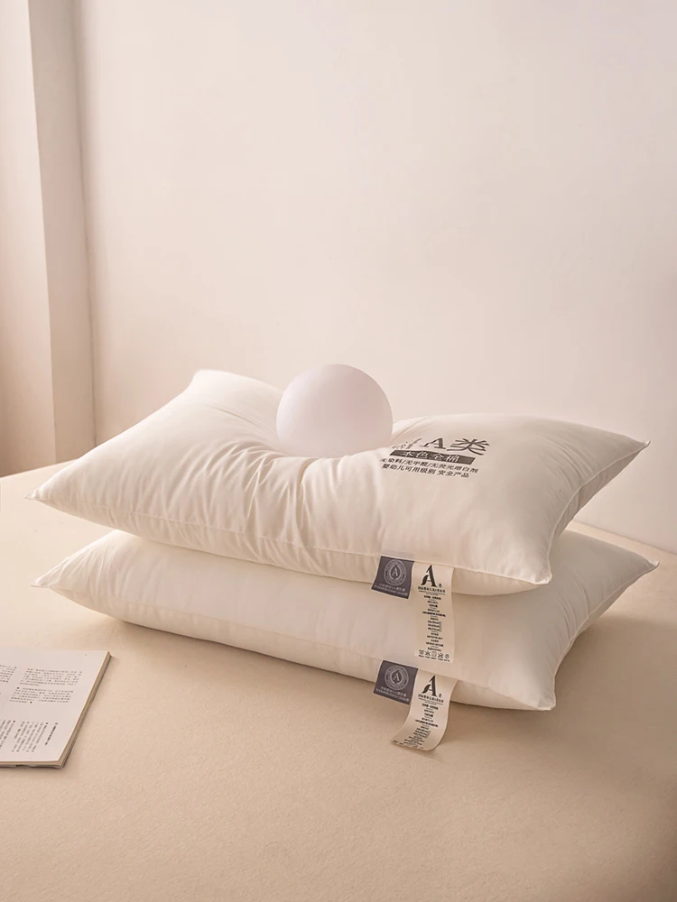 Pure Cotton Face Sleeping Low Pillow Filling By Microfiber Fiber Soft Neck Health Pillows For Adults Home Hotel 40x60/48x74 CM