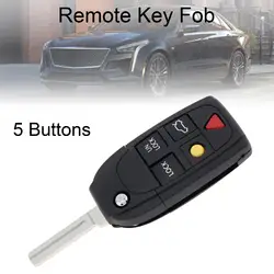 Car Key Fob Case Shell, substituição Flip, tampa remota dobrável, acessórios da chave do carro, apto para VOLVO S60, S80, V70, XC70, XC90, 5 botões