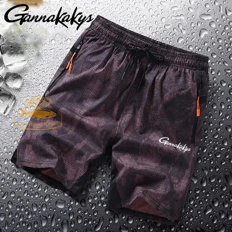 2024 Summer Fishing Pants Men's Hiking Elastic Moisture Absorbing Quick Drying Shorts Fitness Breathable Running Travel Shorts