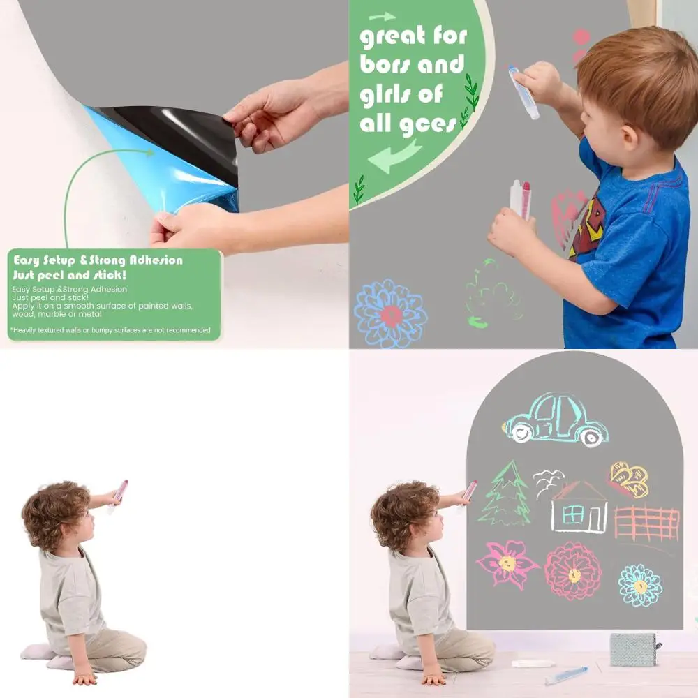 

Серая магнитная наклейка на стену для детей, 80x100 см