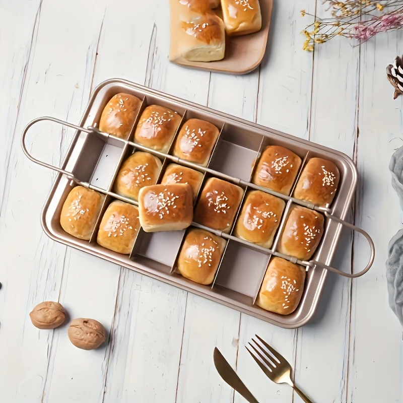 

Non-Stick Carbon Steel Baking Pan Set with Divider - Ideal for Brownies, Scones, Cupcakes & Pastries, Rust-Free