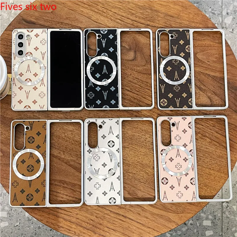 

Роскошные модные кожаные чехлы в стиле ретро для Samsung Galaxy Z Fold 7 5G 6 5 4 3 Fold7 Fold6 Жесткий противоударный чехол с магнитным чехлом для телефона