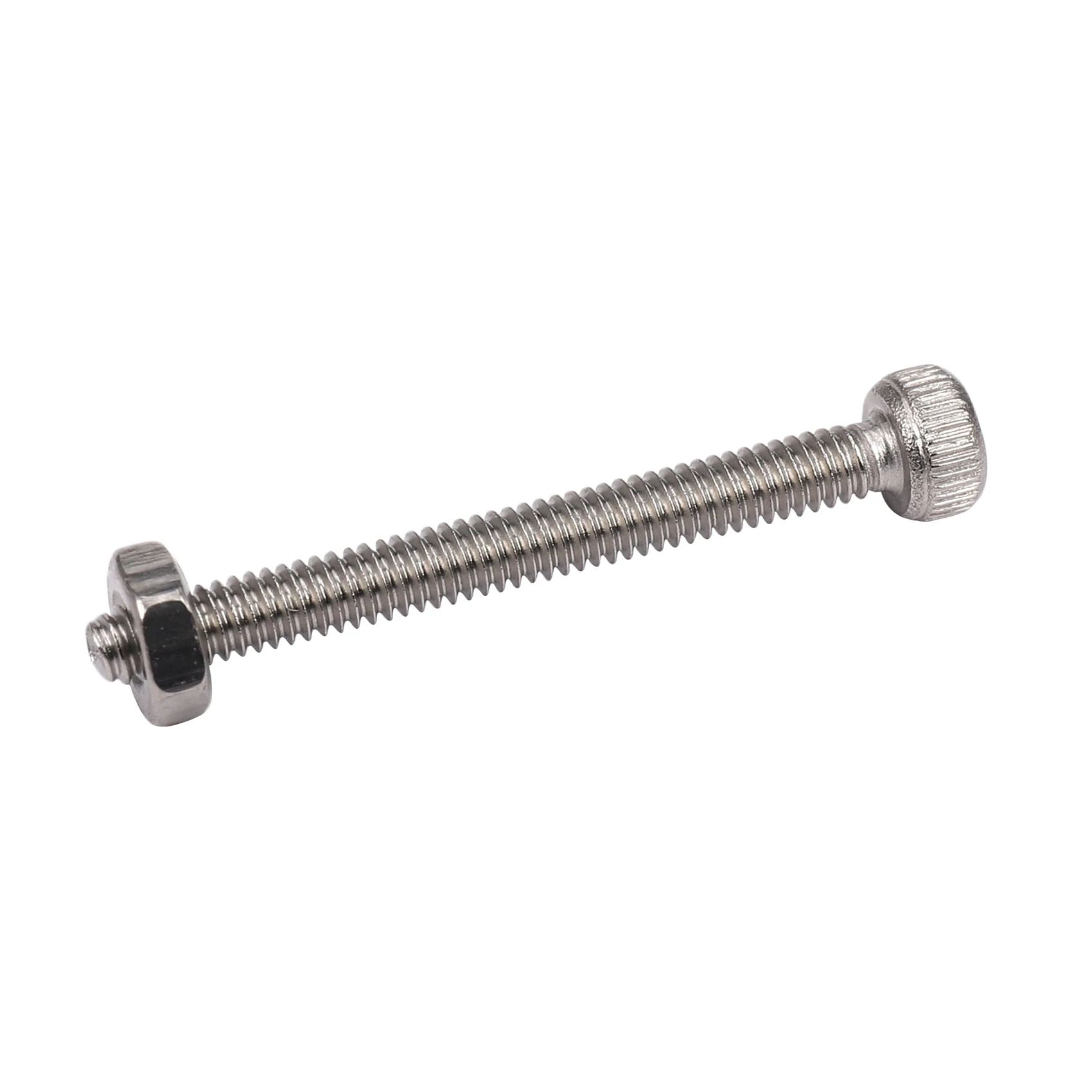 M2 x 20mm Long Hex Socket Knurled Cap Screws Bolts Nuts Set 20Pcs