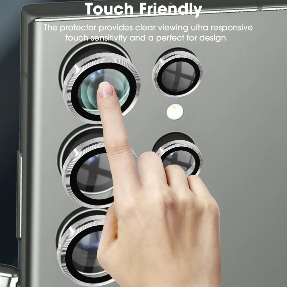 Metal Lens Ring Glass For Samsung Galaxy S24 Ultra Plus S24+ S24U Camera Protection Lens Cover Tempered Glass Phone Accessories