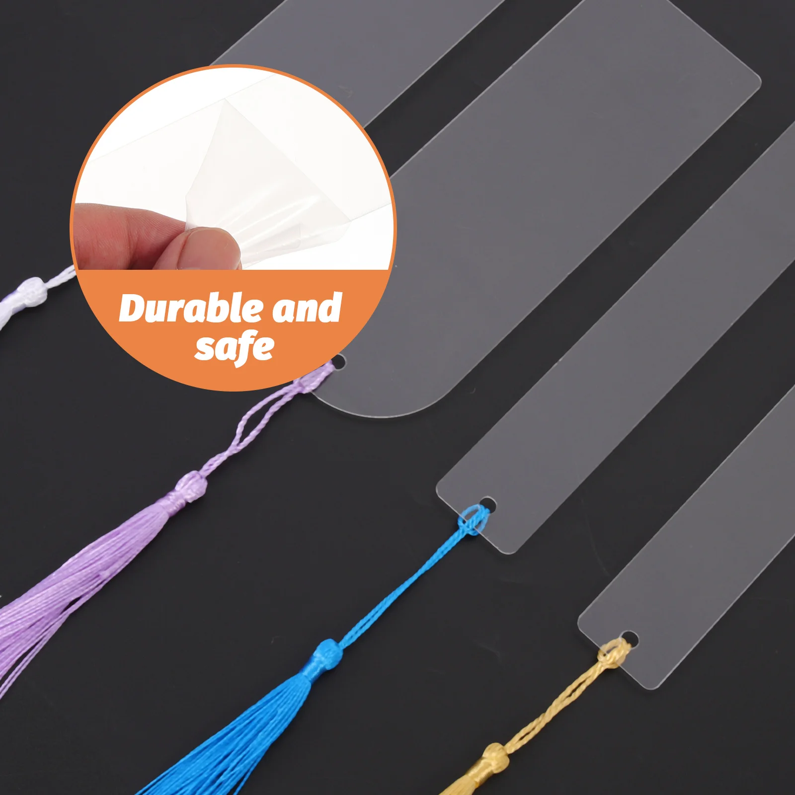 Segnalibro trasparente fai-da-te Segnalibro pagina Nappa Regalo per studenti Segnalibri vuoti Spazi vuoti in acrilico trasparente Ciondolo colorato Aiuto per lo studio