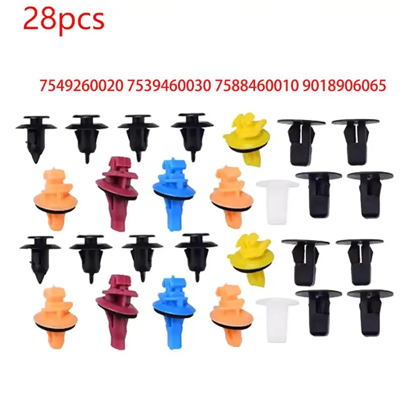 Scratch Resistant Bumper Door Panel Trim Flare Clips 28PCS for Prado 120 OE 7549260020 7539460030 Car Repair Parts