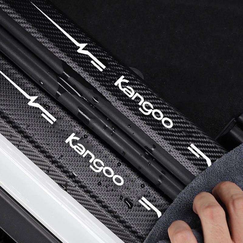 Car Door Sill Scuff Plate Trunk Bumper Scratch Guard Stickers for Kangoo Auto Carbon Fiber Door Pedal Protective Strips