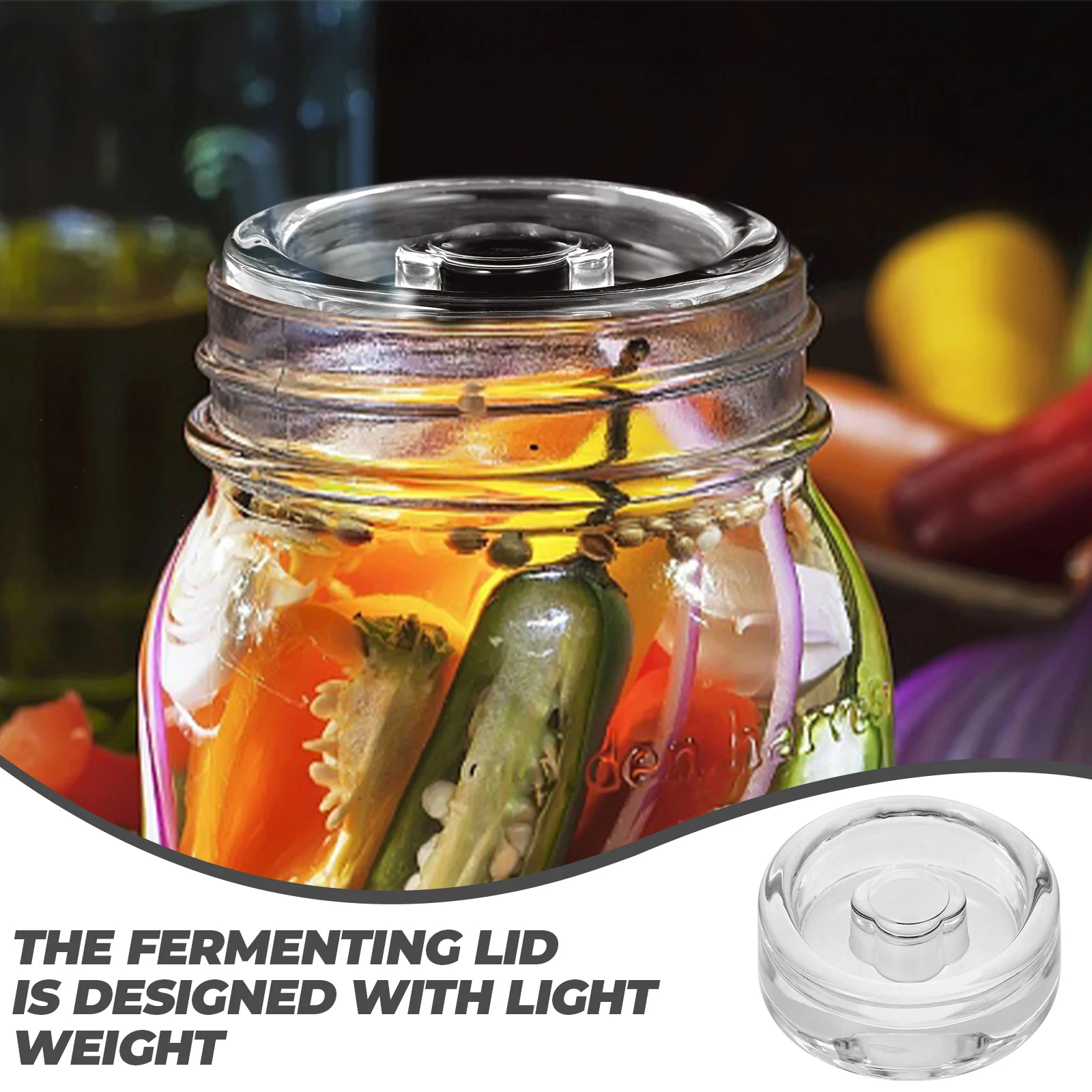 

Premium Glass Fermenting Lid Strong Seal Fermenting Weight for Wide Mouth Mason Jars Ideal for Fermentation Pickling Healthy