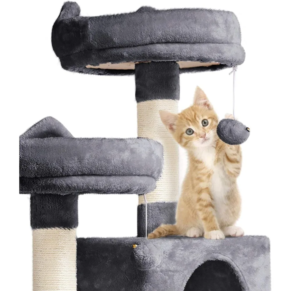 Imagem -04 - Pet Play House com Plush Perch Cat Condo Plataforma e Hammock Arranhões Cat Tree Tower 622