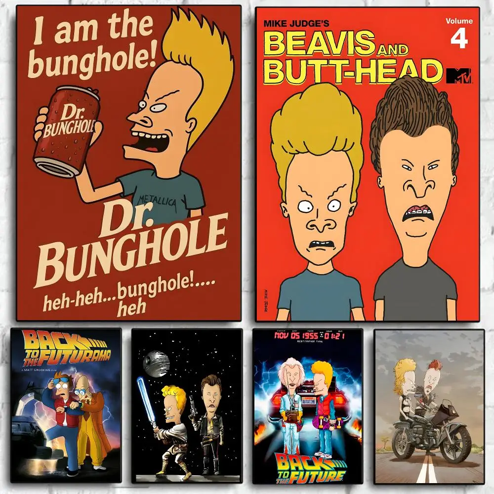 Anime B-Beavis And Butt-head Poster Art HD Advanced Aesthetic Printing Paper Wall Art For Living Room Home Decor
