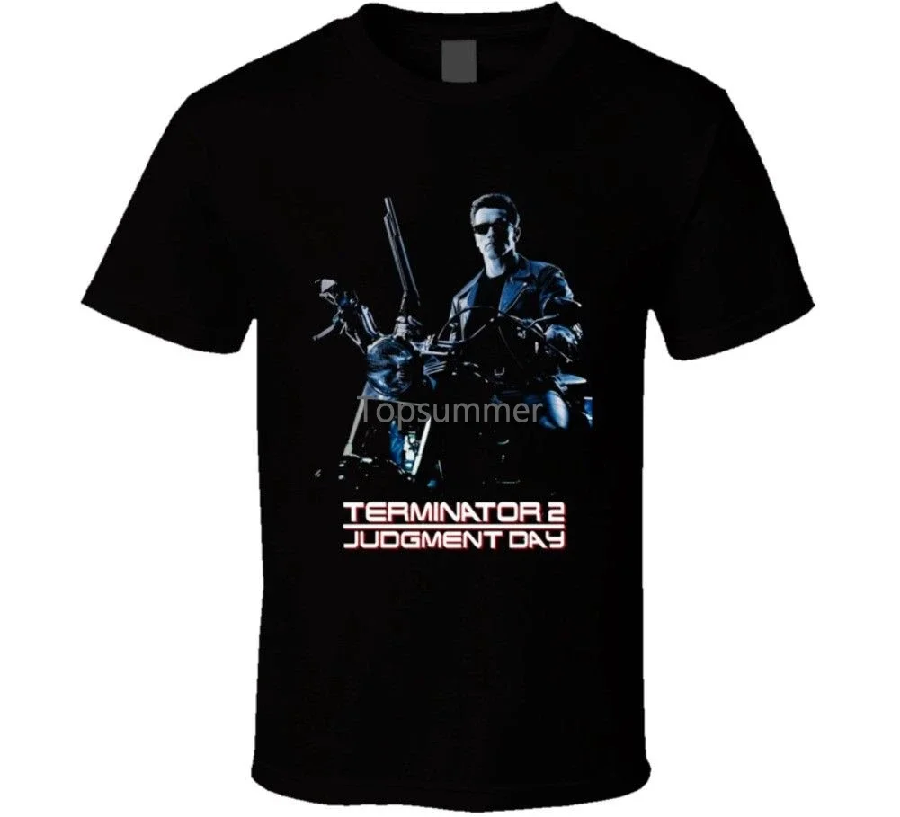 Terminator 2 Judgement Day Arnold Schwarzenegger Movie T-Shirt 100% Cotton Brand New T Shirts