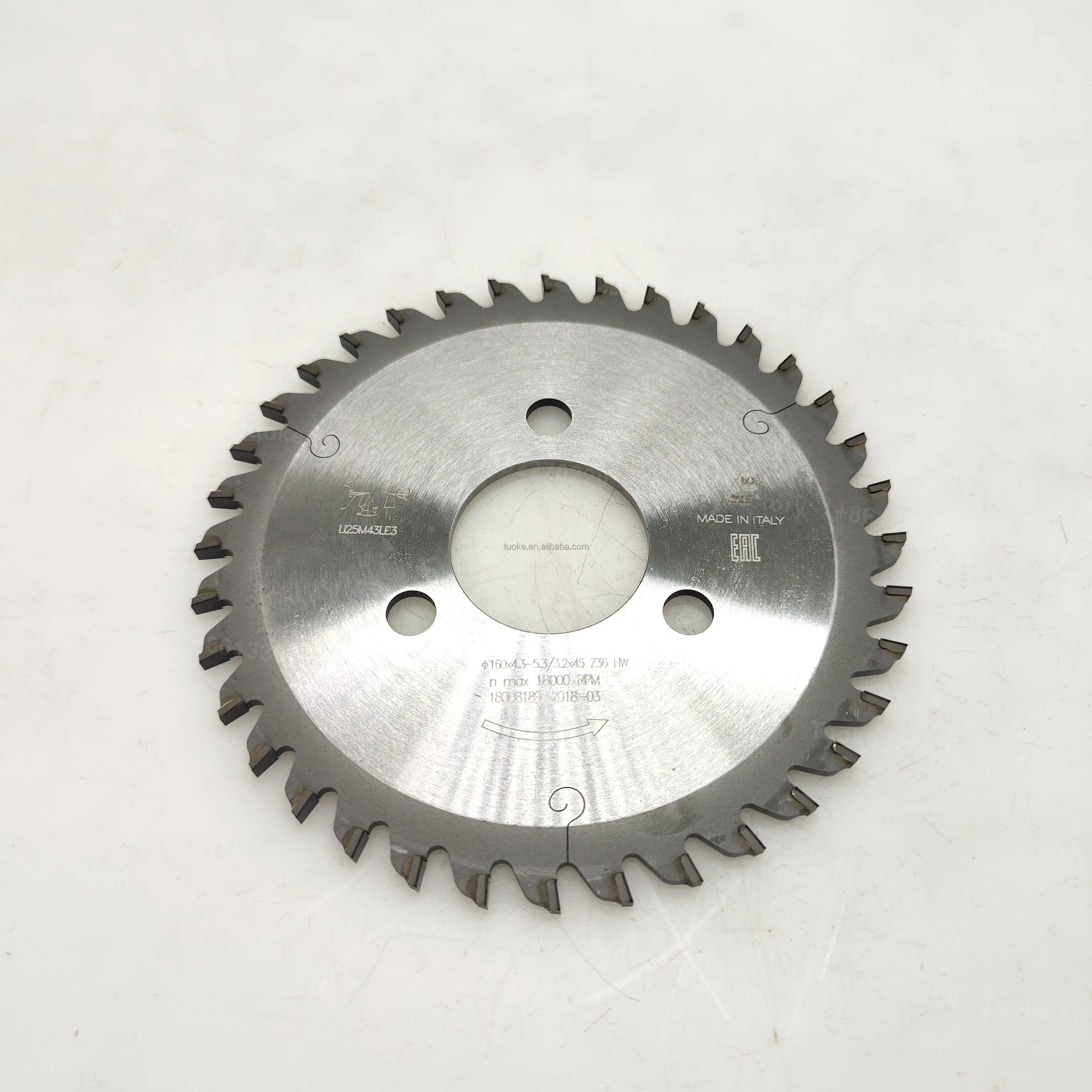TUOKE TK705 Industrial Grade PCD Saw Blades for Woodworking 160x4.3/3.2x45z36 Diamond Blade High Frequency Welded Construction