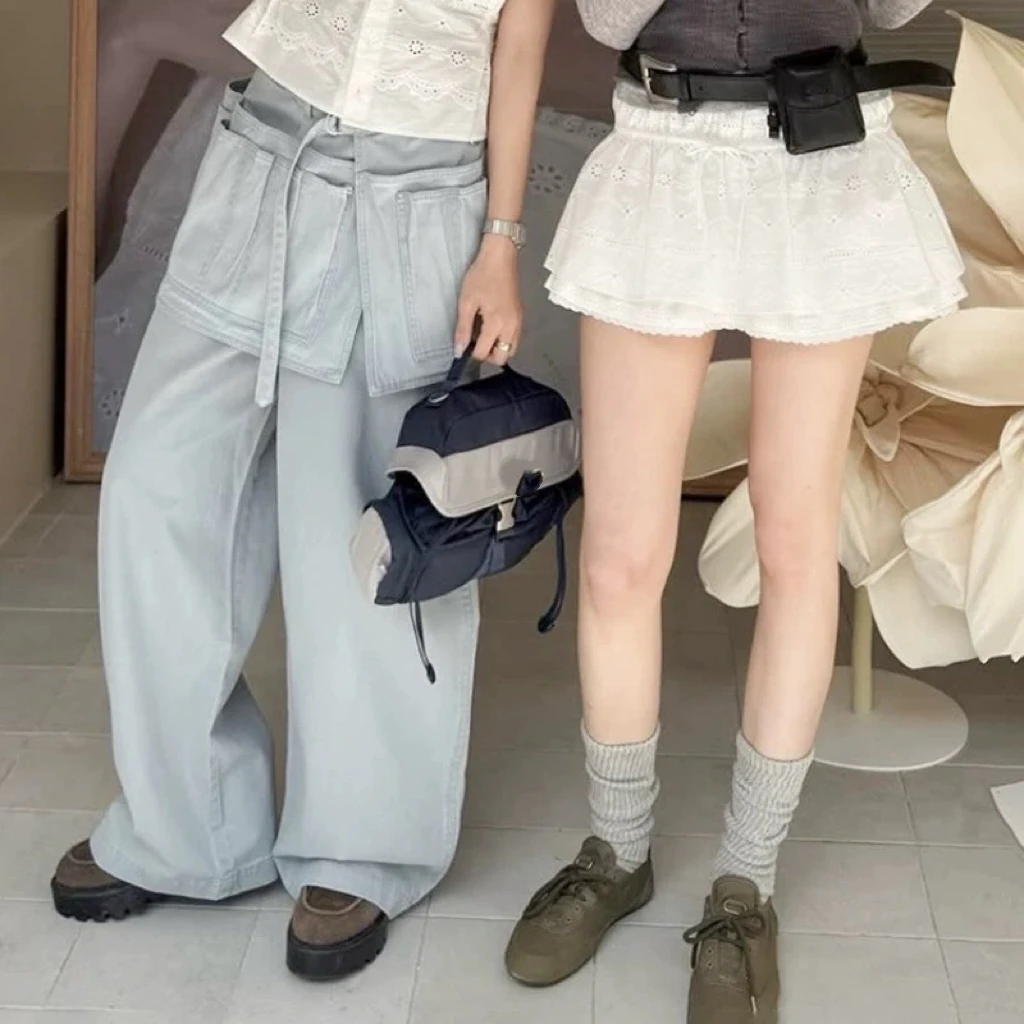 High Waist Wide Leg Jeans Women's Loose Straight Floor-Length Pants Slimming Leg Lengthening Korean Style Layering