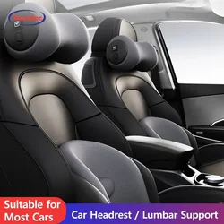For Tesla Model Y 3 Car Massage Headrest Electric Neck Pillow Memory Foam Lumbar Support Pillow Ergonomic Back Support Cushion