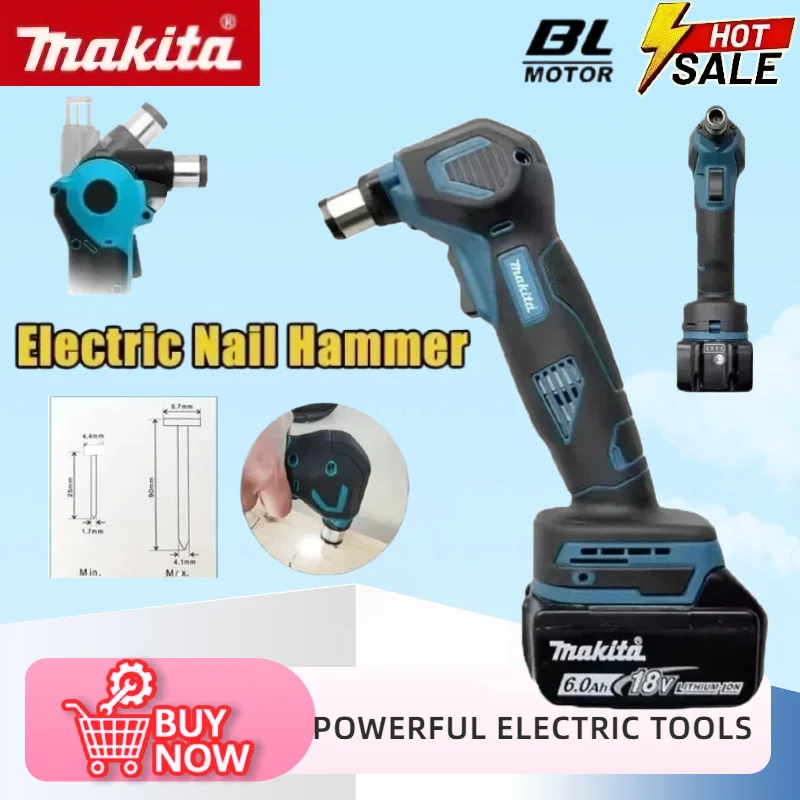 

Makita 19000 RPM Cordless Auto Hammer Palm Nailer Electric Nail Hammer Rechargeable Handheld Power Tool For 18V Battery