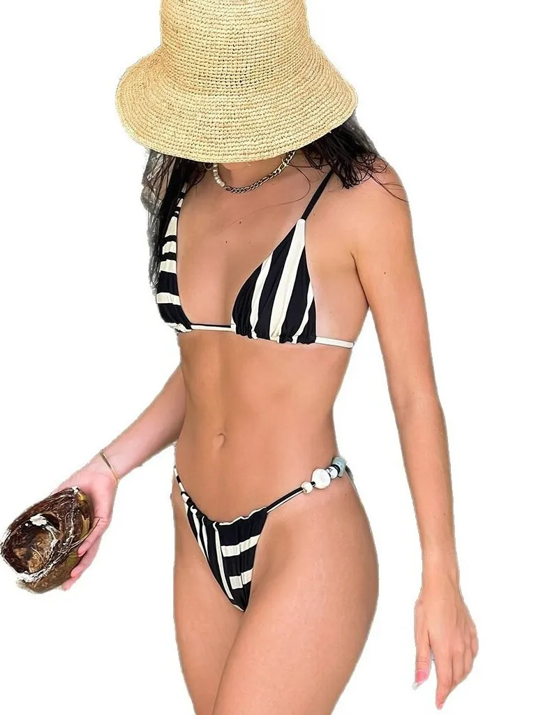 

Sexy Bikini Swimwear 2025 New Partition Crossbody Women's Swimsuit Splice Design Sport Yoga Fitn Fans Supplies