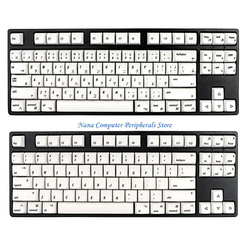 F68C for Key Caps 133-Key Dye Sublimation PBT Keycaps MAC-style MDA Profile for MX Switches Mechanical Keyboard Japanese Engl