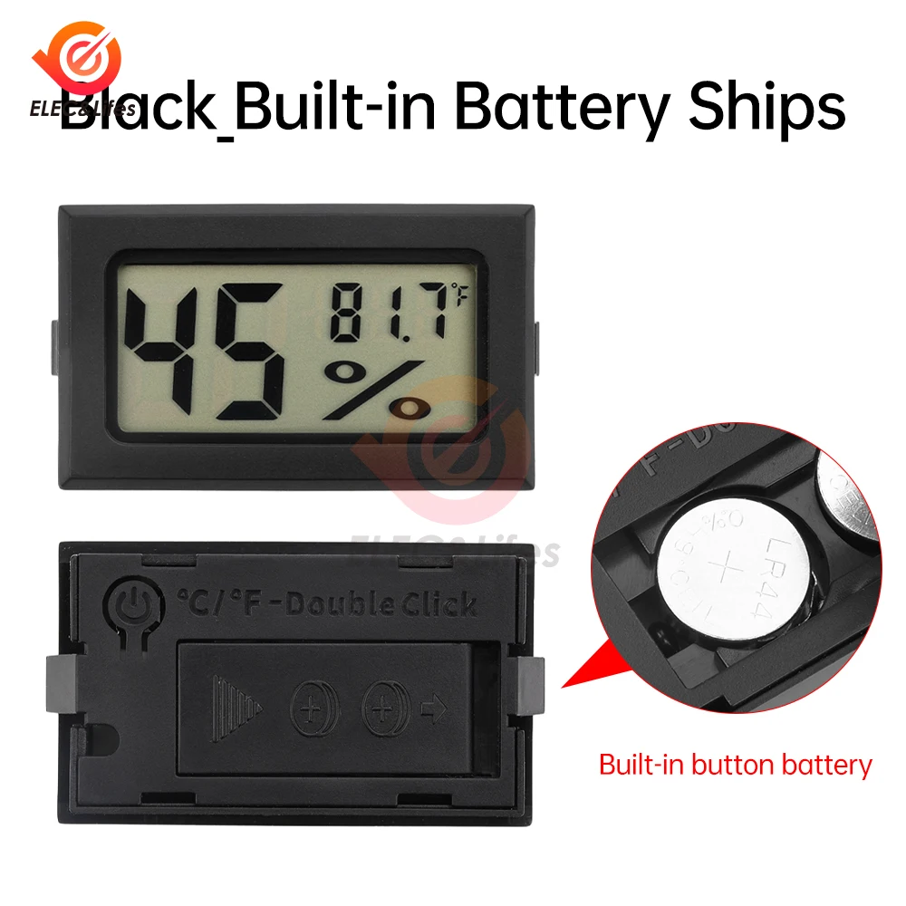 1 unidad -20 ~ 60 ℃   Mini termómetro Digital LCD, higrómetro cuadrado, probador de temperatura y humedad, Detector de Sensor para congelador y refrigerador