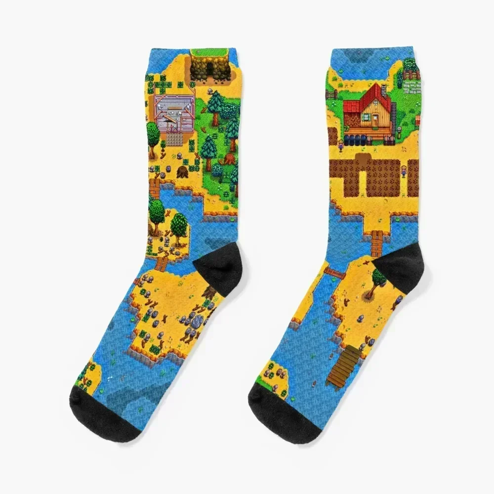 Stardew valley farm map Socks sheer Run Crossfit christmass gift Socks Women Men's