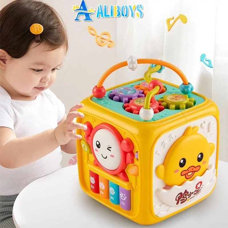 

Детский ручной барабанщик, шестигранный барабан, фортепиано, музыка, многофункциональный подарок для малышей, детские игрушки