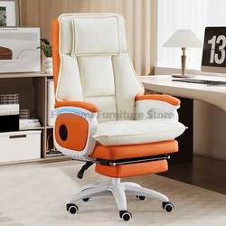 Silla giratoria para jugadores con reposapiés y reposabrazos fijos, silla de escritorio suave para juegos, cómoda silla ajustable para ordenador para el hogar y la Oficina