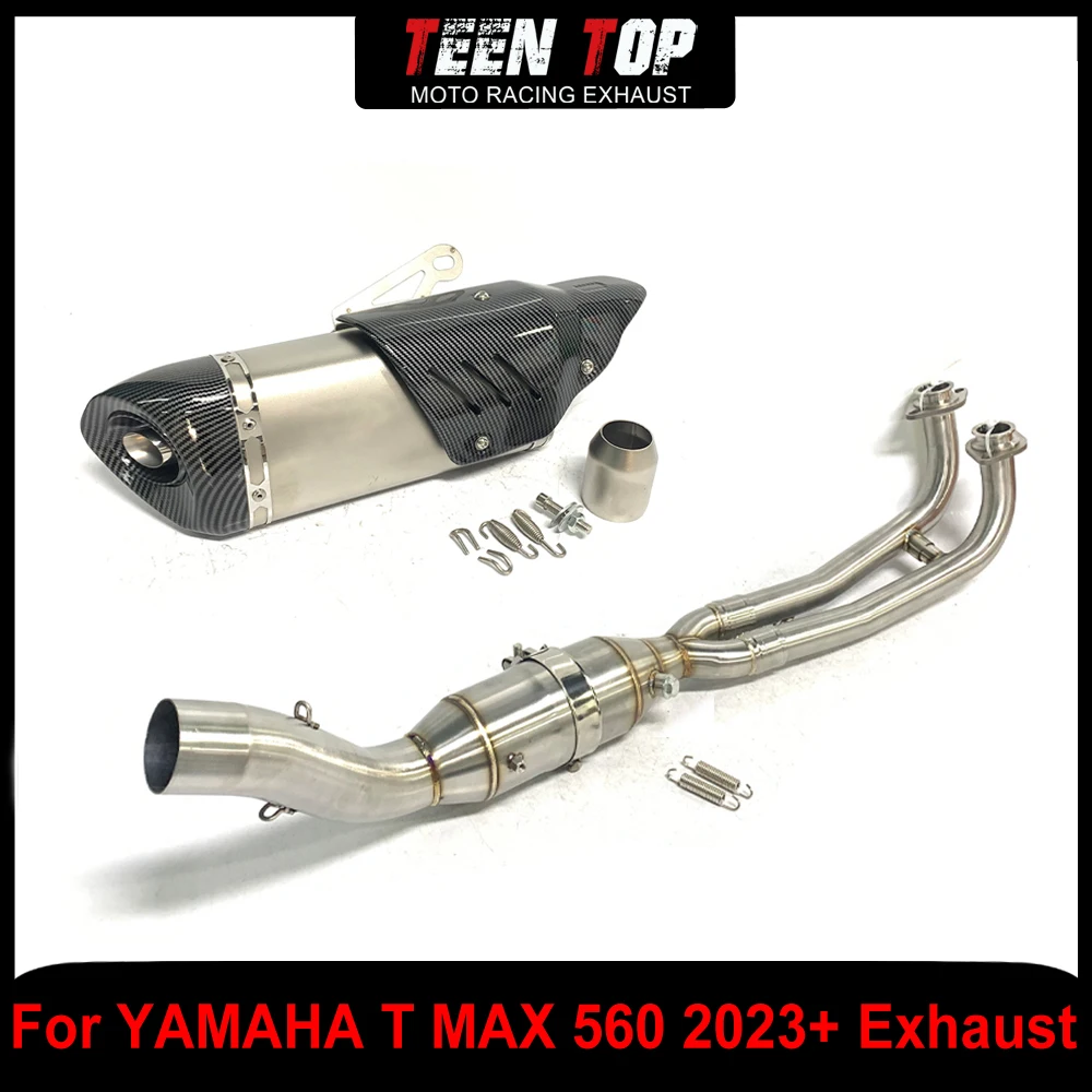 For YAMAHA TMAX 560 Exhaust System Silencieux 51mm Motorcycle Stainless Steel Front Link Pipe T-max Exhaust Muffler Escape