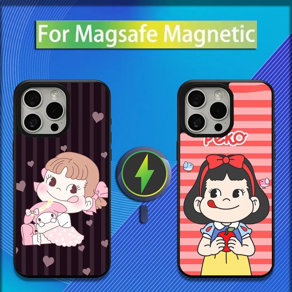 F-Fujiya Milky Peko-Chan Phone Case For iPhone 16,15,14,13,12,11,Plus,Pro,Max,Mini Magsafe Magnetic Wireless Charging