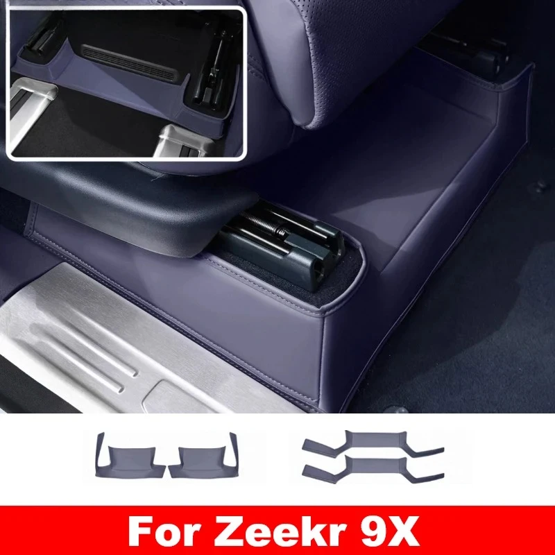 For Zeekr 9X 2025 2026 Leather Under Seat Anti Kick Pad Front Rear Seat Slide Rail Guard Protector Car Accessories