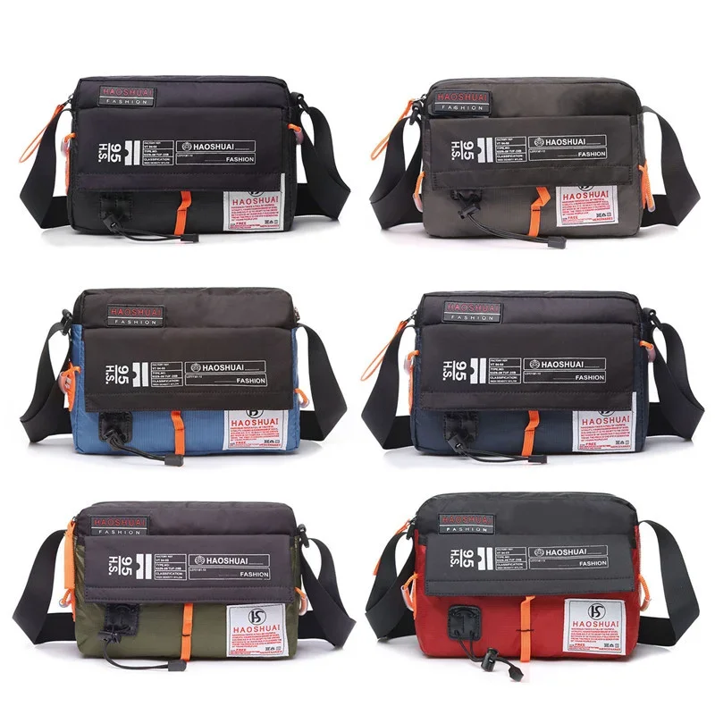 Waterproof Nylon Unisex Single Shoulder Bag Casual Travel Male Satchel Over the Messenger Crossbody Pack Handbag Mini Briefcas