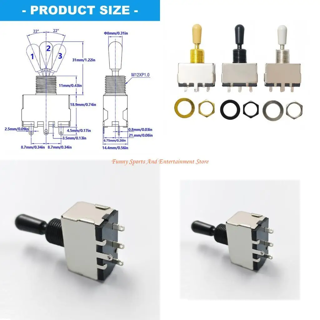 C4DE High Performances Sealed 3 Way Switches for Guitar Zincs Alloy Construction