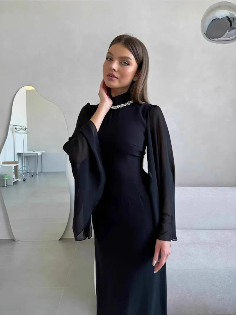 

Новый жемчужный длинный свек Slim Fit Evening Dr Me Splicing Big Swing Sve женский костюм KTV из полиэфирного волокна со средней талией