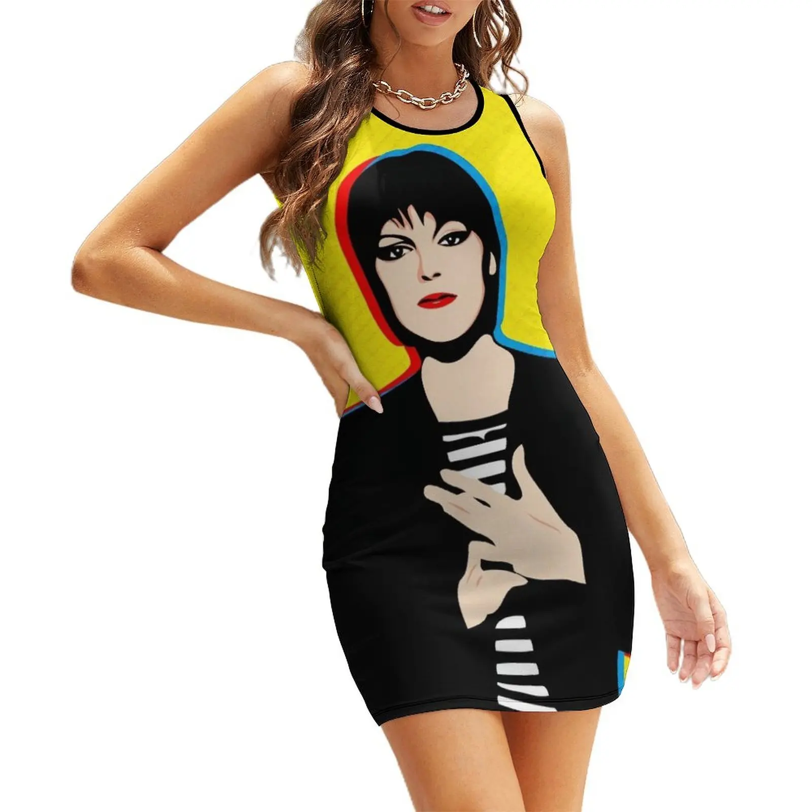 

Pat Benatar Pop Art Sleeveless Sundress Party dresses summer women's suit Beachwear Clothing