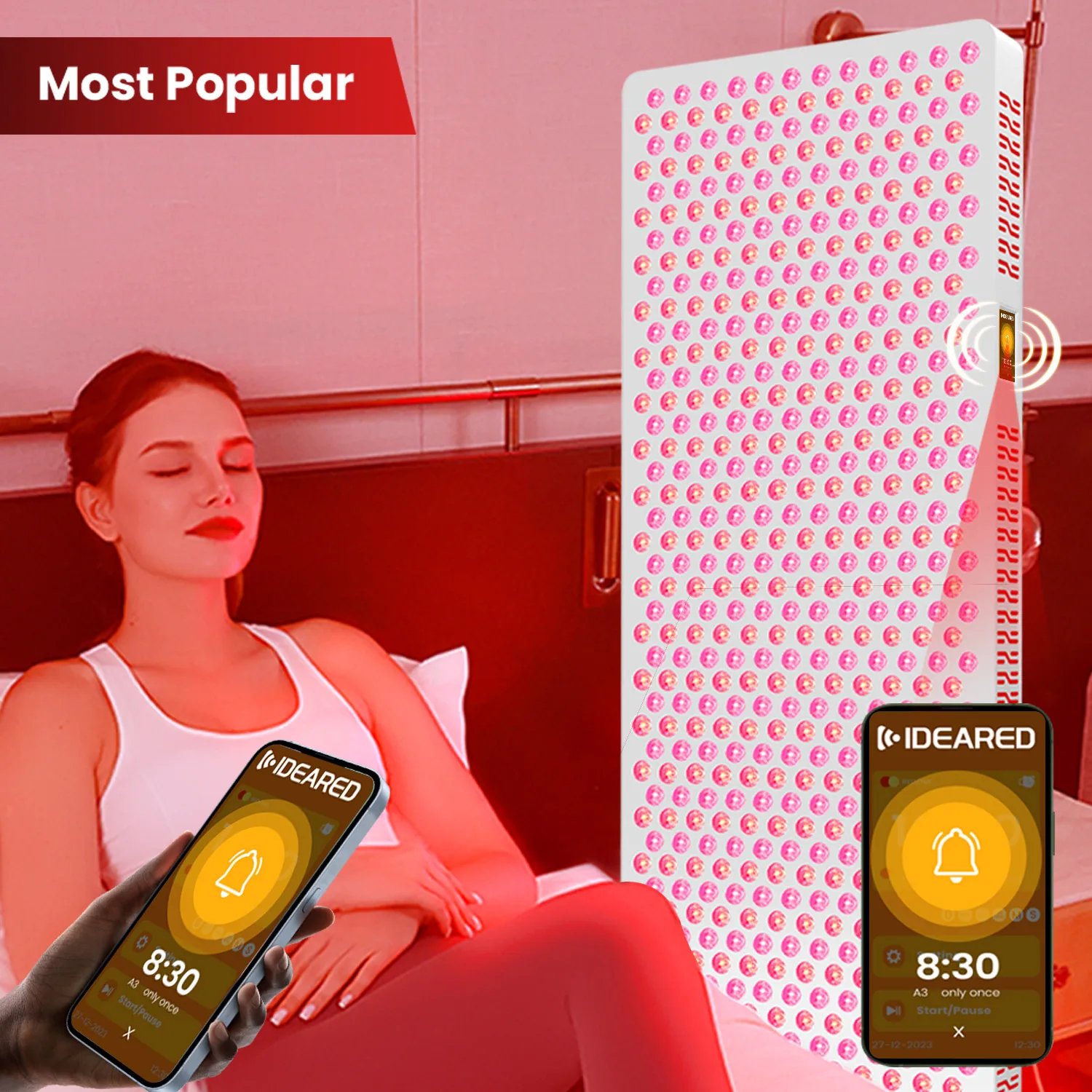 IDEATHERAPY RLPRO1200: Инфракрасный LED-светотерапевтический аппарат для всего тела с 8 длинами волн, сенсорным экраном, напольный, для снятия боли, большая кровать