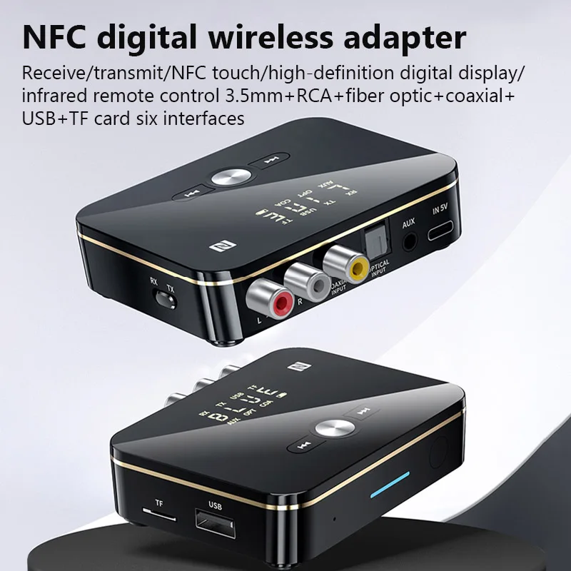 بلوتوث 5.0 استقبال الارسال FM ستيريو AUX 3.5 مللي متر جاك RCA البصرية يدوي دعوة NFC اللاسلكية محول الصوت التلفزيون مكبر صوت للسيارة #2