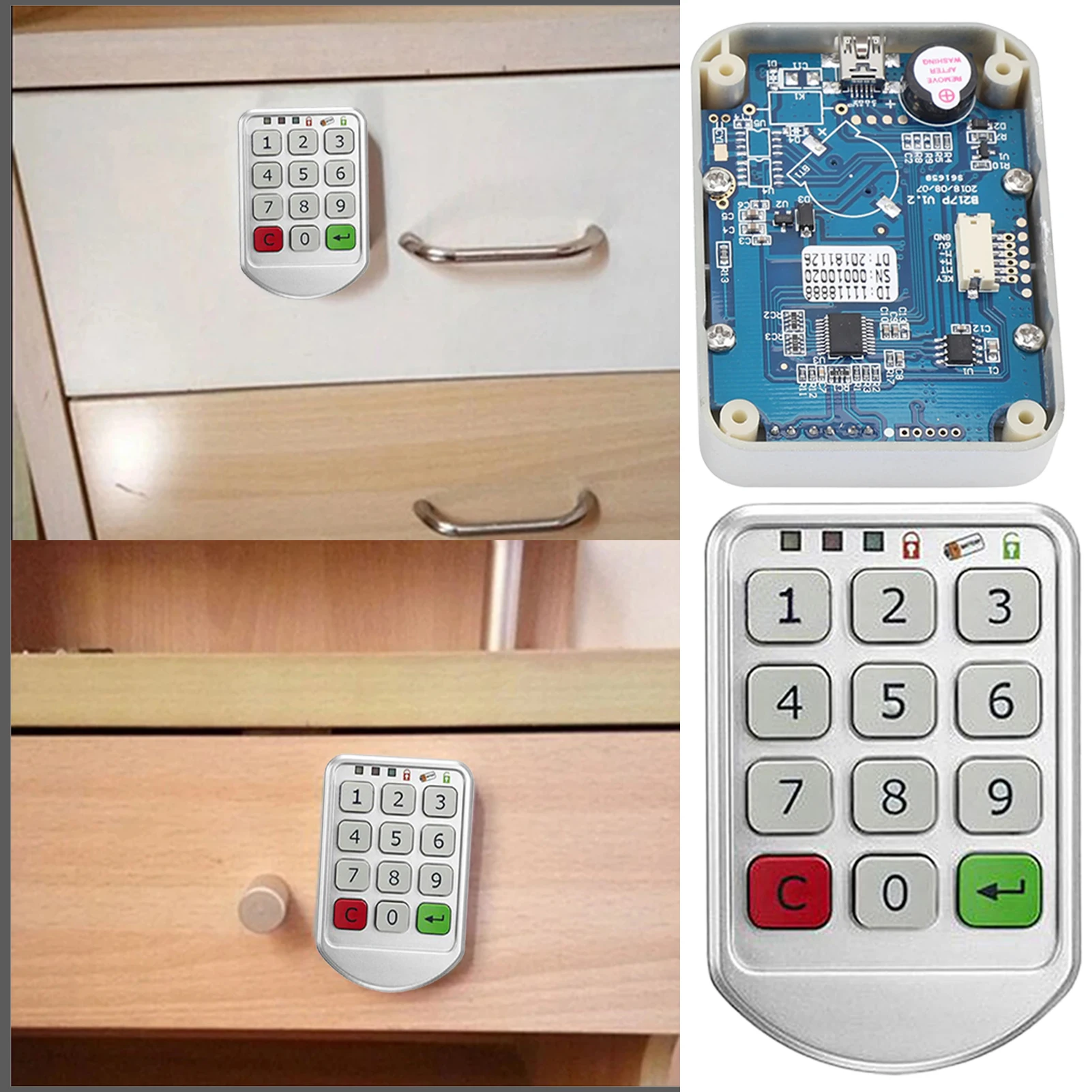 

Intelligent Electronic Password Cabinet Door Lock Digital Key Pad Easy Installation Dual Modes Keyless Cabinet Locks Drawer Lock